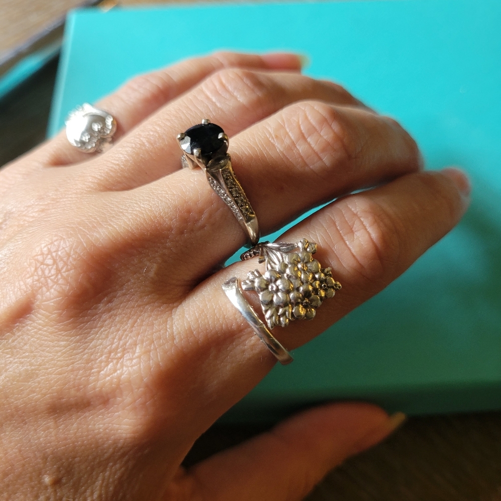 ♥SOLD♥️1885 Tiffany & Company Forget Me Not Spoon Ring in Sterling Silver #15 - Picture 13 of 16